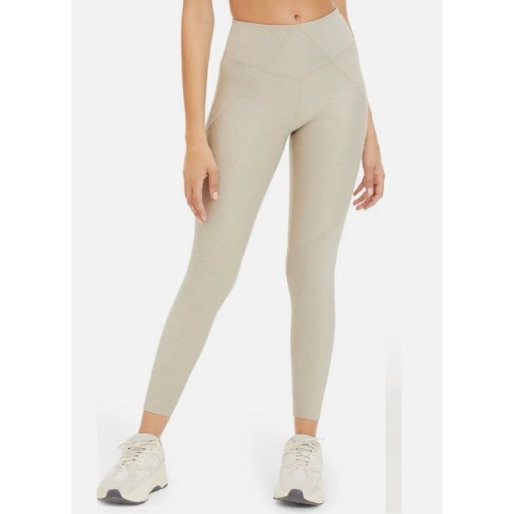Good American High Waist Angled Rib Leggings Summer Sand